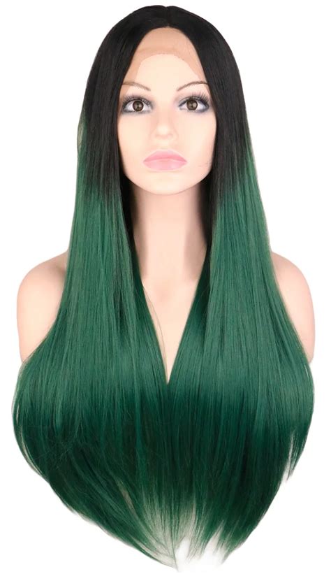 black ombre wig|green black ombre wig.